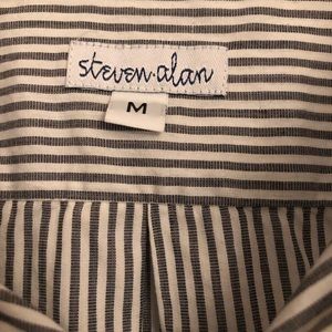 Steven Alan Grey/White Striped Button Down (Size M)